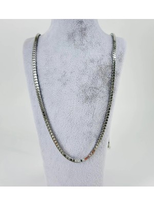 Svoria Store Rodyum Çelik Erkek Kolye 60 cm - EKL0013
