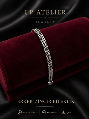 Up Atelier Paslanmaz Çelik Kalın Örme Model Bileklik