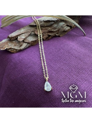 Svoria Store Zirkon Su Damlası Taşlı Kolye - KL0007-B