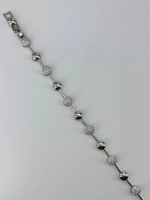 Svoria Store Rodyum Zirkon Taşlı Pirinç Bileklikler 17+2 Cm  - KBL0374