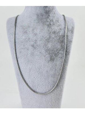 Svoria Store Rodyum Çelik Erkek Kolye 60 cm - EKL0004