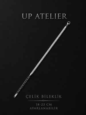 Up Atelier Ayarlanabilir Boyu Paslanmaz Çelik Yassı Erkek Bileklik