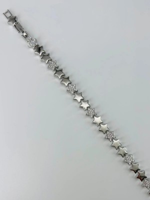 Svoria Store Rodyum Zirkon Taşlı Pirinç Bileklikler 17+2 Cm  - KBL0370