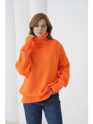Parkkaron Kadın Balıkçı Yaka Kaşkorse Oversize Triko Tunik 223009