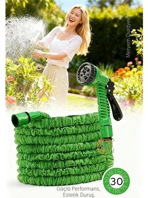 Beruflic 30 Metre Premium Uzayabilen Bahçe Hortumu - 7 Fonksiyonlu Başlık ve Esnek Tasarım