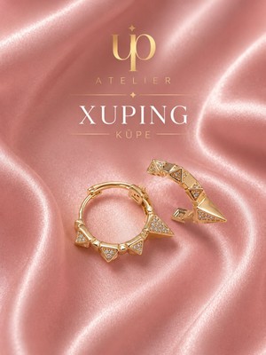 Xuping Jewelry Xuping Üçgen Zirkon Taşlı Modern Küpe