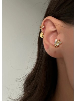 OkkoStore Cerrahi Çelik Halka Kelebek Tragus Piercing