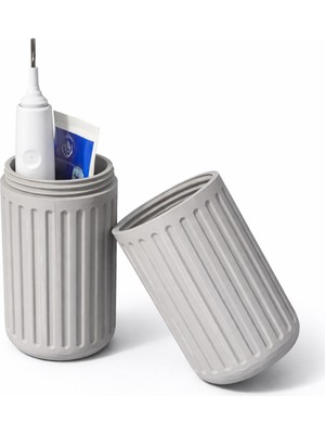 Yapı3D Taşınabilir Çok Amaçlı Silindir Organizer | Sert Plastik Diş Fırçası Kutusu & Makyaj Taşıma Kabı |