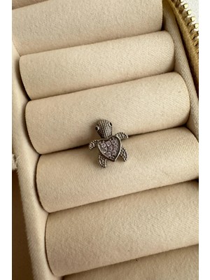 OkkoStore Cerrahi Çelik Kalpli Kaplumbağa Piercing