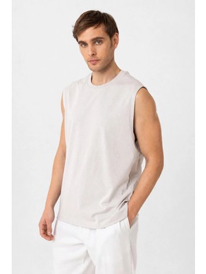 Antioch Taş Relaxed Fit Erkek Kolsuz T-Shirt