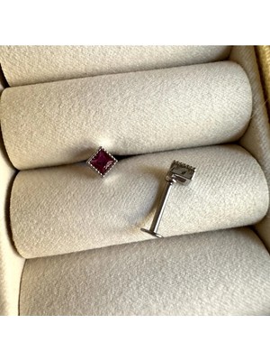 OkkoStore Cerrahi Çelik Renkli Kare Tragus, Piercing