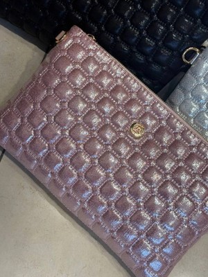 Wikidays.s Moda Trendi Kare Kapitone Desenli Kadın El ve Omuz Çantası Portföy Clutch (Orta Boy)