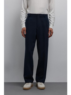 Antioch Açık Lacivert Relax Fit Baggy Pilili Erkek Pantolon