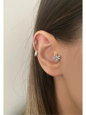 OkkoStore Kadın Silver Rengi Arı Tragus Kıkırdak Piercing
