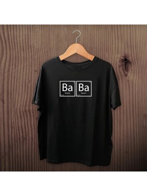 Modi Babalar Günü Hediye Baba Temalı Baskılı Oversize Bisiklet Yaka T-Shirt - Siyah