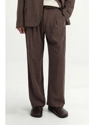 Antioch Kahve Modal Karışımlı Relaxed Pantolon