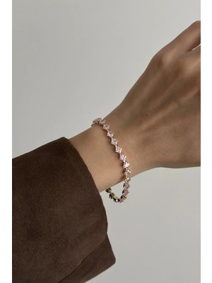 OkkoStore Pembe Kare Tektaş Suyolu Bileklik