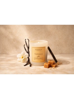 Homerium Vanilla Soy Wax Candle 160 gr Bej