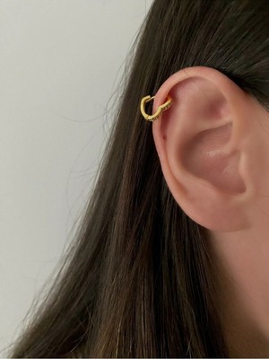 OkkoStore Kadın Kalp Detaylı Halka Tragus Piercing
