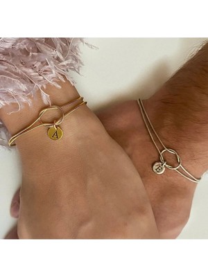 OkkoStore Harf Detaylı Düğüm Çift Bilekliği Istenilen Harf Yazdırılabilir