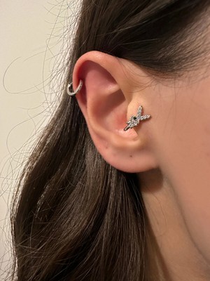 OkkoStore Çelik Delik Gerektirmeyen Sıkıştırmalı Piercing Tragus