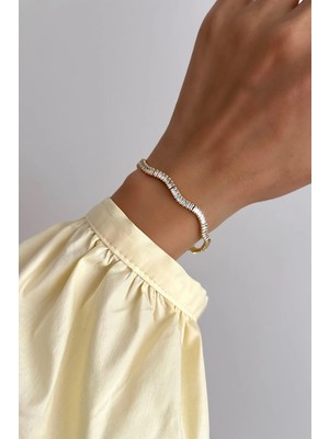 OkkoStore Dalgalı Baget Taşlı Suyolu Bileklik