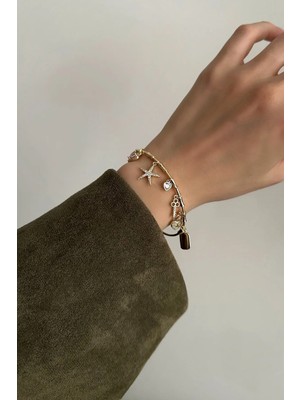 OkkoStore Kadın Kirpikli Göz Detaylı Ayarlanabilir Kelepçe Bileklik