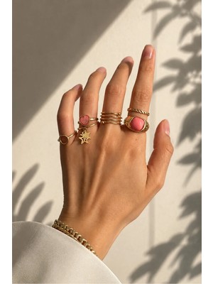 OkkoStore Kadın Mineli Çoklu Yüzük Seti