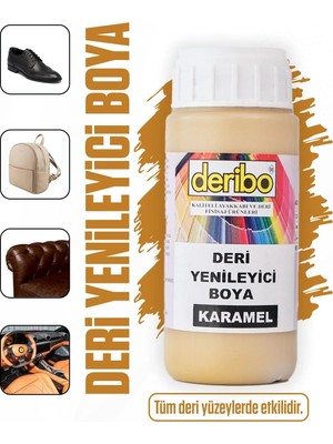 Deribo Deri Eşya, Ayakkabı, Koltuk, Direksiyon, Çanta, Deri Yenileyici Boya. 100ML. Sünger Hediyeli.