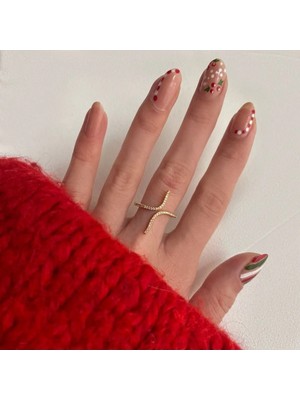 OkkoStore Taşlı Kıvrımlı Model Ayarlanabilir Yüzük