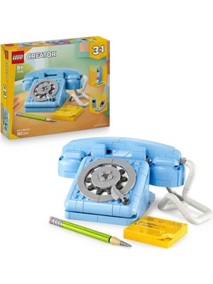 Hobibahçem Mey Ithalat® 31174   Creator 3in1 - Retro Telefon 383 Parça +8 Yaş