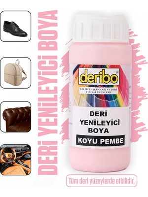 Deribo Koyu Pembe Deri, Eşya, Ayakkabı, Koltuk, Direksiyon, Çanta Yenileyici Boya 100 ml Tekli Ürün + Sünger