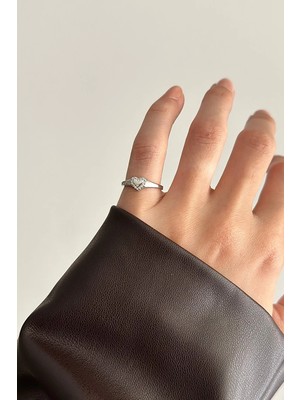 OkkoStore Mini Taşlı Kalp Serçe Parmak Yüzük