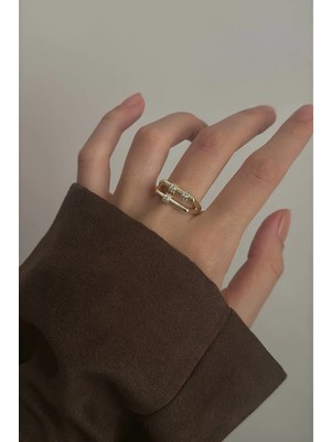 OkkoStore Çift Sıra Taşlı Model Ayarlanabilir Yüzük