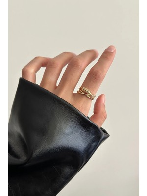 OkkoStore Mini Taşlı Çapraz Yüzük
