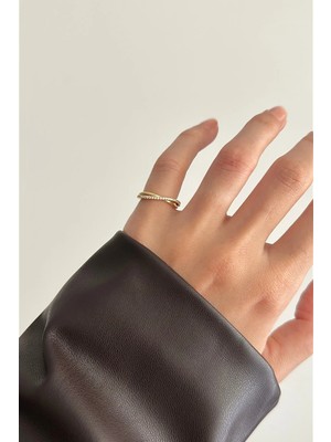 OkkoStore Mini Çapraz Taşlı Serçe Parmak Yüzük