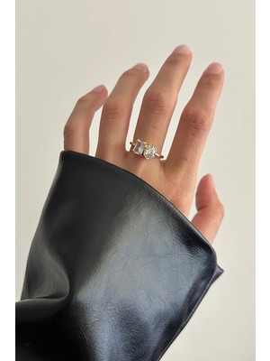 OkkoStore Çift Taşlı Ayarlanabilir Yüzük