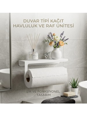 Kağıt Havluluk ve Raf Ünitesi - Duvar Tipi Çok Amaçlı Organizer
