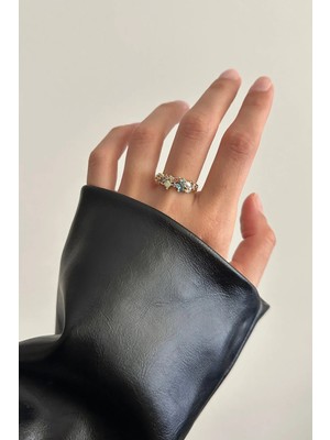OkkoStore Kadın Renkli Taşlar Ayarlanabilir Yüzük