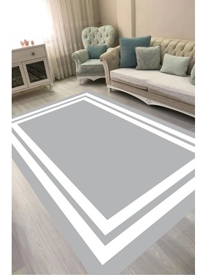 Alanur Home Dijital Baskılı Dikdörtgen Salon Halısı | Kaymaz Yıkanabilir | Keçe Taban | Geometrik | 1696