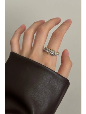 OkkoStore 2'li Taşlı Halkalı Birleşik Yüzük