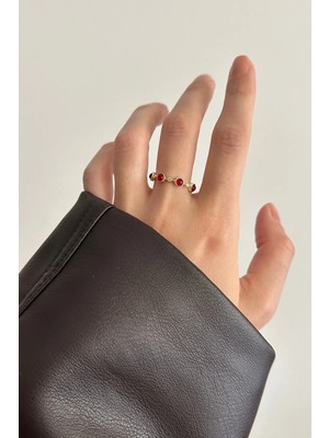 OkkoStore Yuvarlak Renkli Taşlar Ayarlanabilir Yüzük