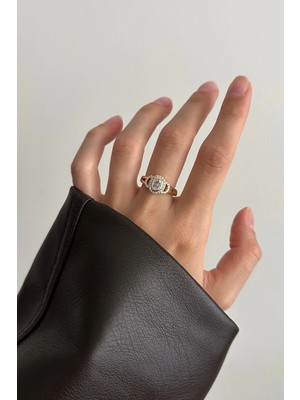 OkkoStore Oval Taşlar Ayarlanabilir Yüzük