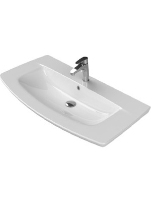 Turkuaz Seramik City K 100 cm Etajerli Lavabo