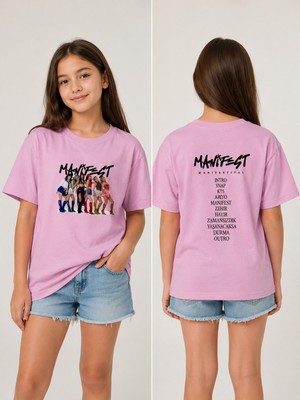 Bilge Trend Manifest , Kız Çocuk , Pamuklu Penye , Pembe Yazlık T-Shirt ,