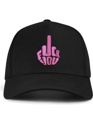 PataCute Pembe Middle Finger Kalıplı Baseball Şapka
