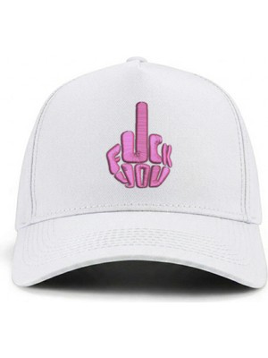 PataCute Pembe Middle Finger Kalıplı Baseball Şapka