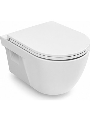 Isvea Soluzione Xx Asma Klozet 52 cm - Kapak Dahil, Beyaz Soft Close 2 Parça Set | Isv.36.01.03.05