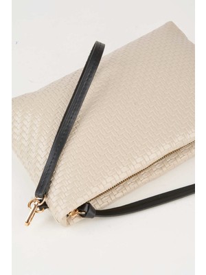 Vivaq Kadın Bellis Örgü Vizon Astarlı Suni Deri Bilek Askılı Portföy El ve Clutch Çanta