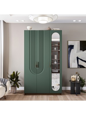 Velmo Aspen 3 Kapaklı Gardırop (Yeşil)